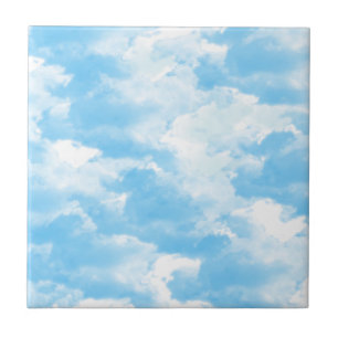 Blå himmel moln kakelplatta
