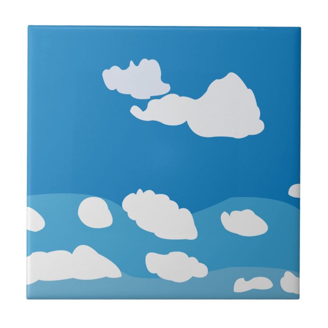 Blå himmel moln kakelplatta (Framsidan)