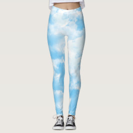 Blå himmel moln leggings
