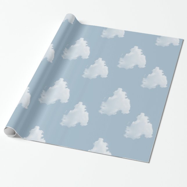 Blå himmel moln presentpapper (Utrullad)