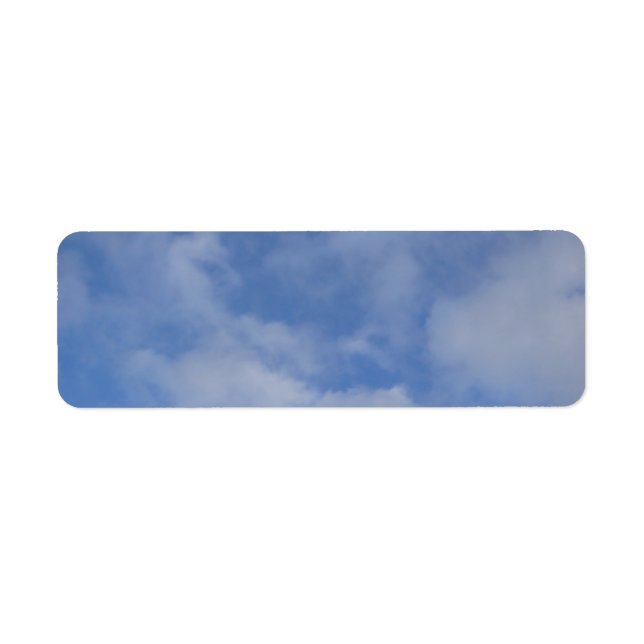 Blå himmel moln returadress etikett (Framsidan)