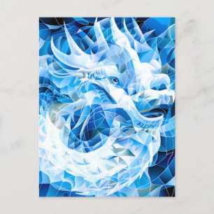 Blå himmel Mosaic Dragon Helg Vykort