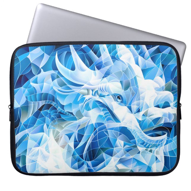 Blå himmel Mosaic Dragon Laptop Fodral (Framsidan)
