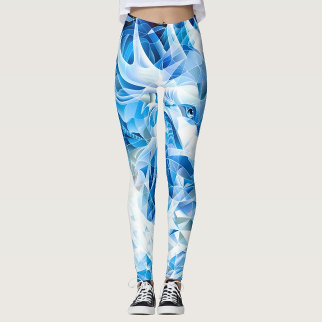 Blå himmel Mosaic Dragon Leggings (Framsida)