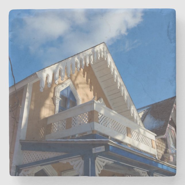 Blå himmel och Gingerbröd - Martha's Vineyard Stenunderlägg (Framsidan)