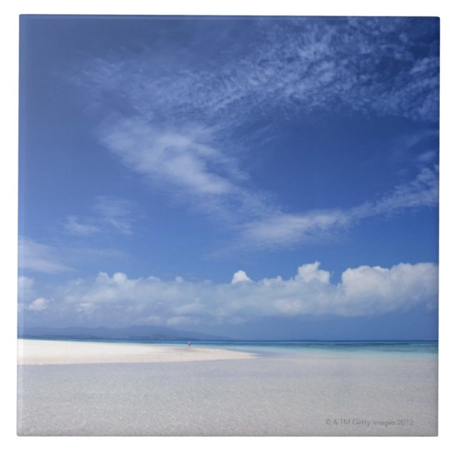 Blå himmel och hav 2 kakelplatta (Framsidan)