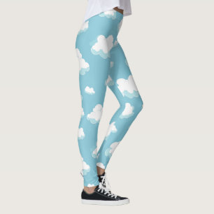 Blå himmel och molnen Mönster Leggings