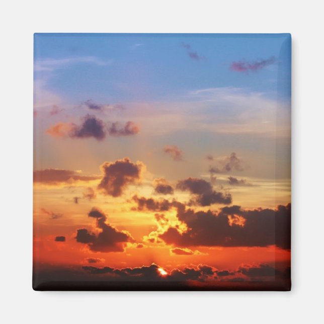 Blå himmel och Red Sunset Magnet (Framsidan)