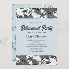Blå himmel och silver stjärnor Pension Party 2024 Inbjudningar