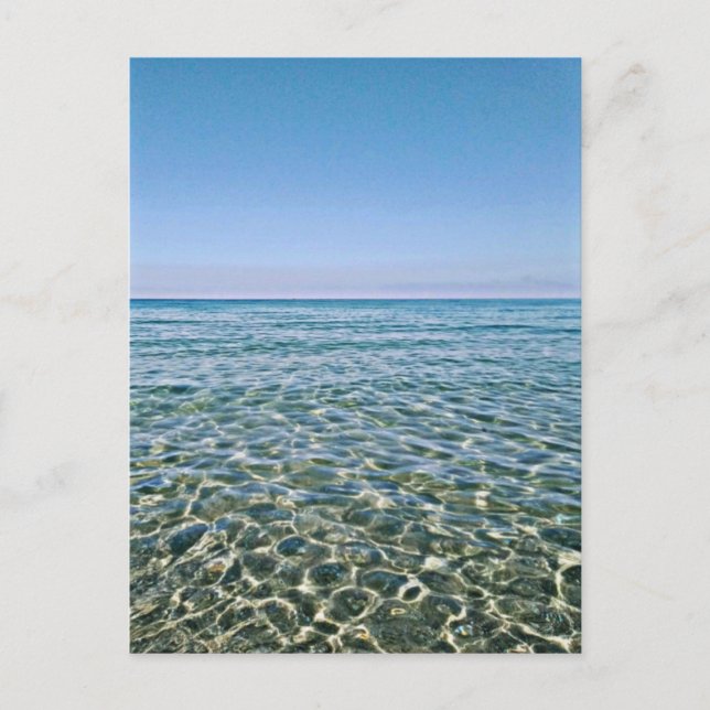 Blå himmel och vacker lugn hav vykort (Framsida)