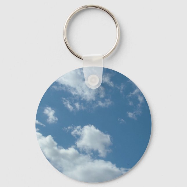 blå himmel och vita moln nyckelring (Framsida)