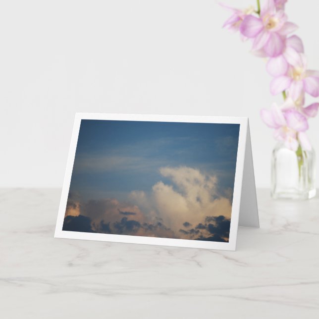 Blå himmel och vita moln, Skyscape Background Kort (Orkide)
