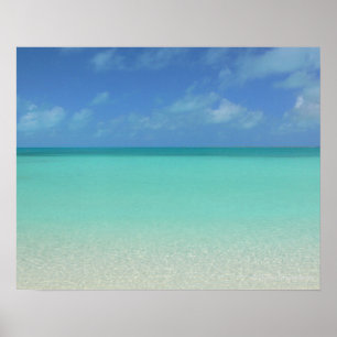 "BLÅ HIMMEL ÖVER CLEAR BLUE GRÖNT CARIBBEAN VATTEN POSTER