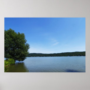 Blå himmel över Otisco sjöaffischen Poster