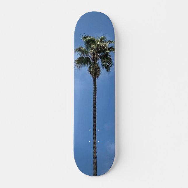 Blå himmel palmer mini skateboard bräda 18,5 cm (Framsida)