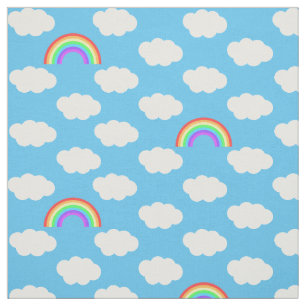 blå himmel Rainbows Mönster Tyg