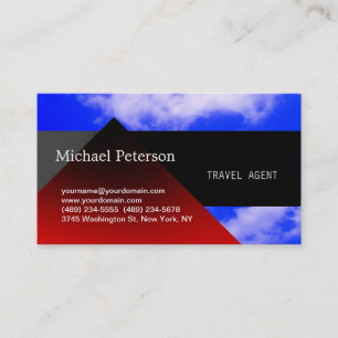 Blå himmel Red Black Travel Agent Affärskort Visitkort