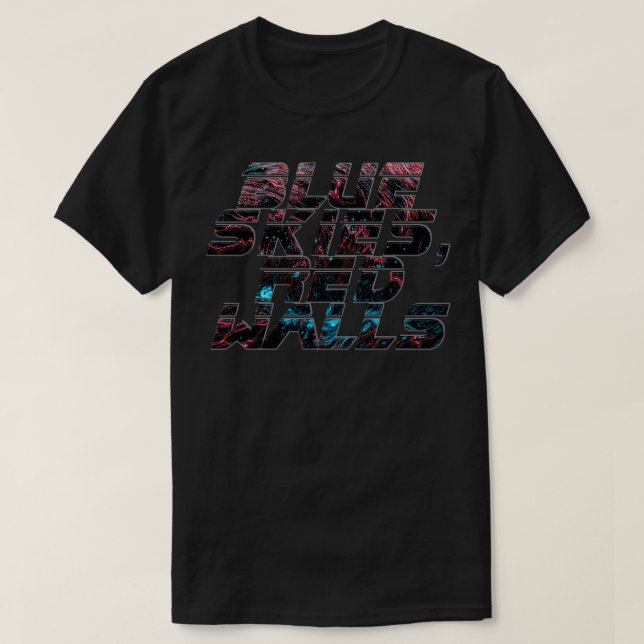 Blå himmel Red Walls T Shirt (Design framsida)