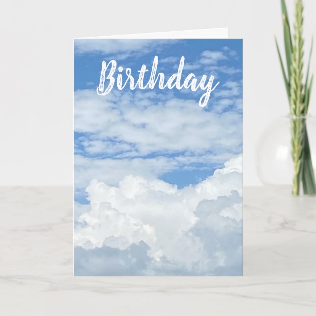 BLÅ HIMMEL STÄDER PHOTO BIRTHDAY CARD KORT (Framsida)