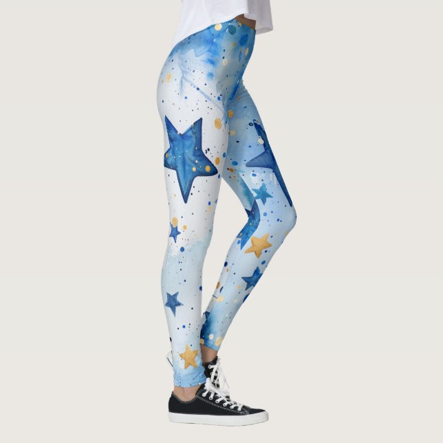 Blå himmel Stars Leggings (Höger)