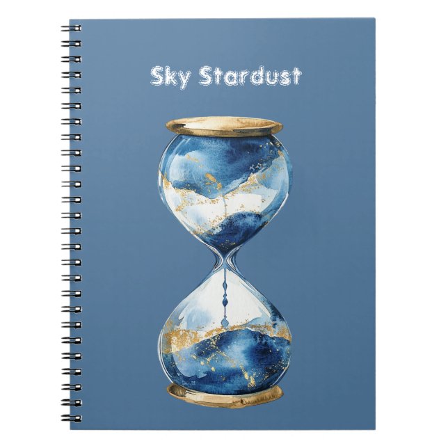 Blå Himmel Stjärnstoft Timmeglas Anteckningsbok (Framsidan)