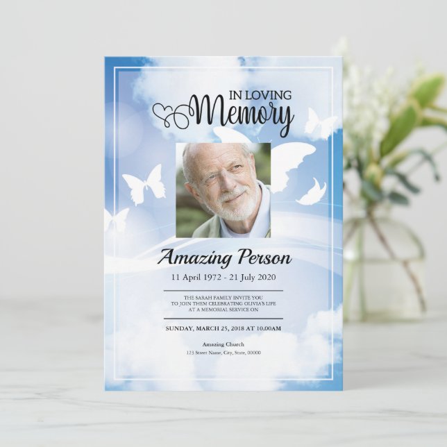 Blå himmel: Tjänstinbjudan Inbjudningar (Stående Fram)