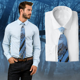 Blå himmel Träd Camo Tie Slips