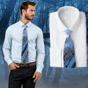 Blå himmel Träd Camo Tie Slips