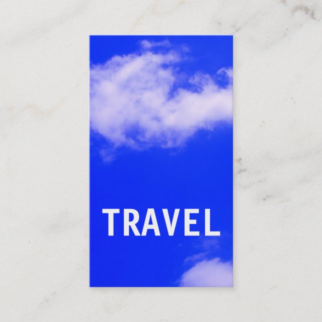 Blå himmel Travel - minimalistisk modern Visitkort (Framsida)