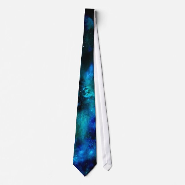 Blå himmel-Turquise Planet Necktie Slips (Framsida)