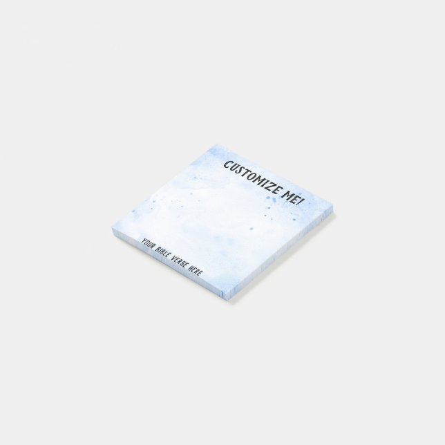 Blå himmel vattenfärg, valfri bibelform post-it block (Vinklad)