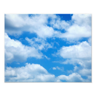 Blå himmel vita moln Himmelskare Himlar bakgrund Fototryck