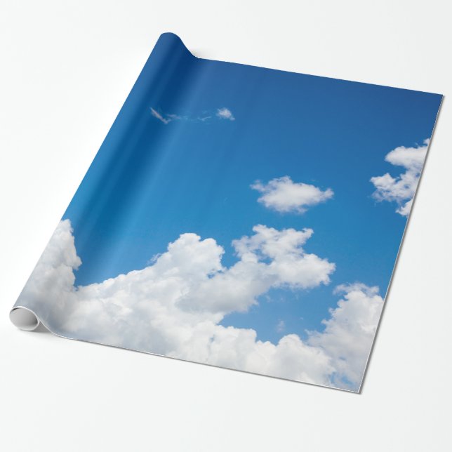 Blå himmel vita moln Himmelskare Himlar bakgrund Presentpapper (Utrullad)