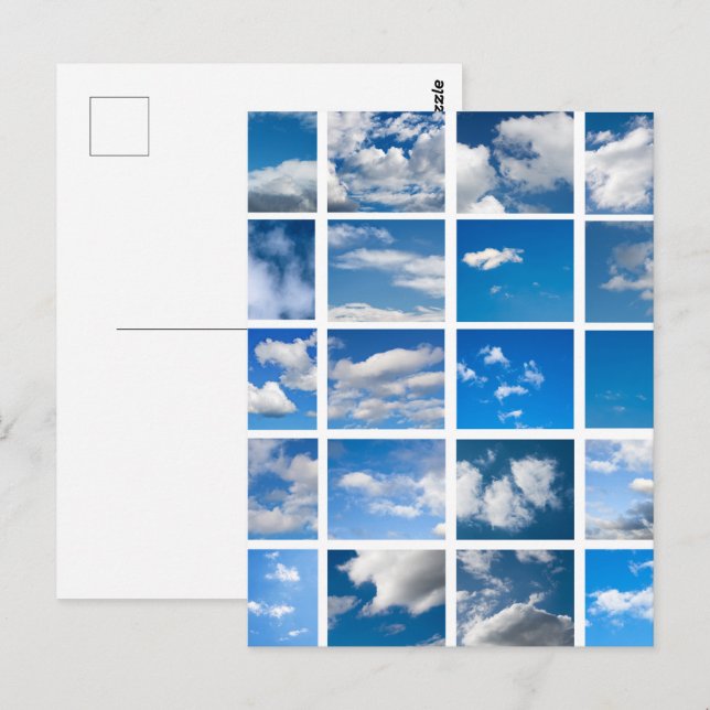 Blå himmel vykort (Fram/baksida)
