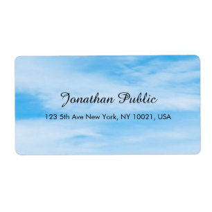 Blå himmel White Clouds Calligraphy Modern Elegan Fraktsedel