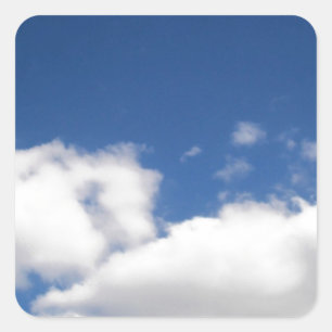Blå himmel & White Clouds Fyrkantigt Klistermärke