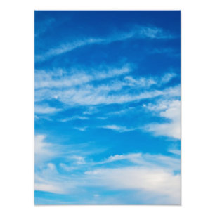 Blå himmel White Clouds Himmelsk Cloud Background Fototryck