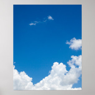 Blå himmel White Clouds Himmelska Himlar Bakgrund Poster