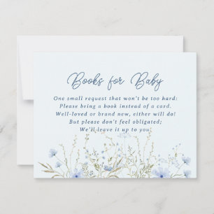 Blå himmel Wildblommor Bok för Baby Baby Shower OSA Kort
