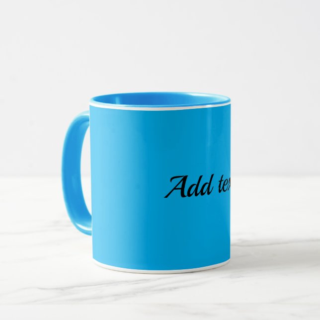 Blå, himmelblå färg MALL, anpassa, Mugg (Framsida vänster)