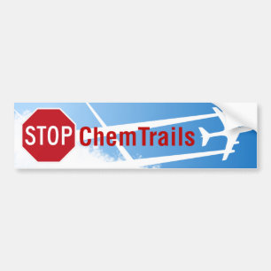 Blå himmelChemtrails flygplan som besprutar Bildekal
