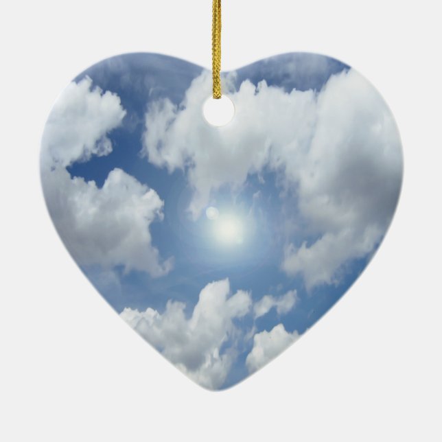 Blå himmelmoln + dina idéer julgransprydnad keramik (Baksidan)