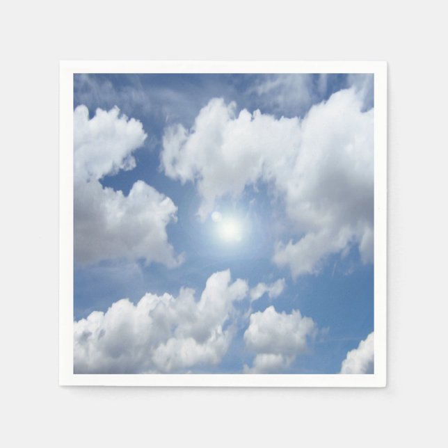 Blå himmelmoln + dina idéer pappersservett (Framsidan)