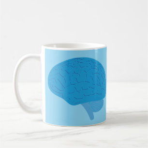 Blå hjärna kaffemugg