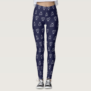 Blå hjärt-kvinnans benägenhet leggings