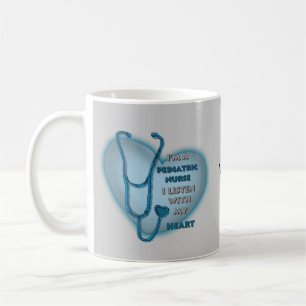 Blå hjärta barnsköterska kaffemugg