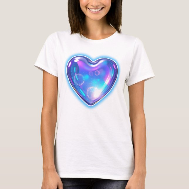 Blå hjärta t shirt (Framsida)