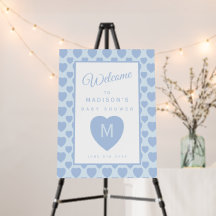 Blå Hjärtan Baby Shower Välkomst