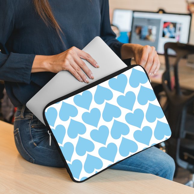 Blå hjärtan Mönster, Romantisk, Kärlek Laptop Fodral (Skapare uppladdad)