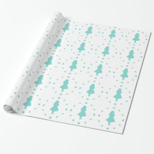 Blå hjärtan runt Alice Wrapping Papper Presentpapper